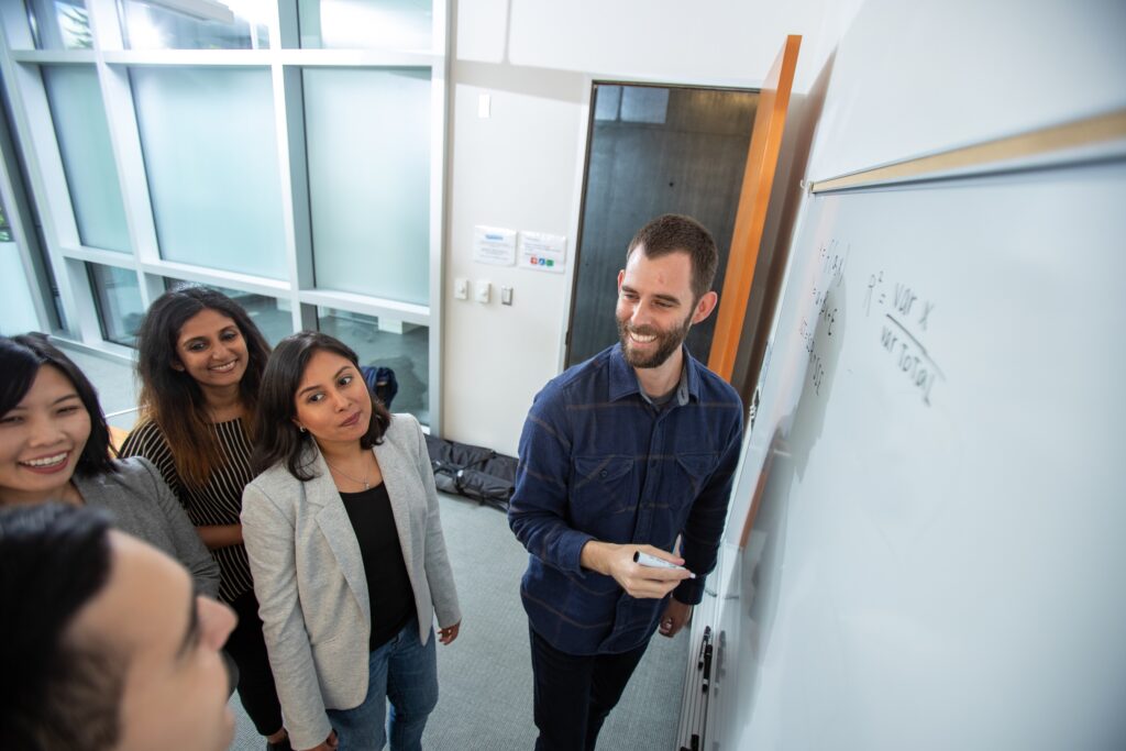 Foster MBA students in PACCAR Hall