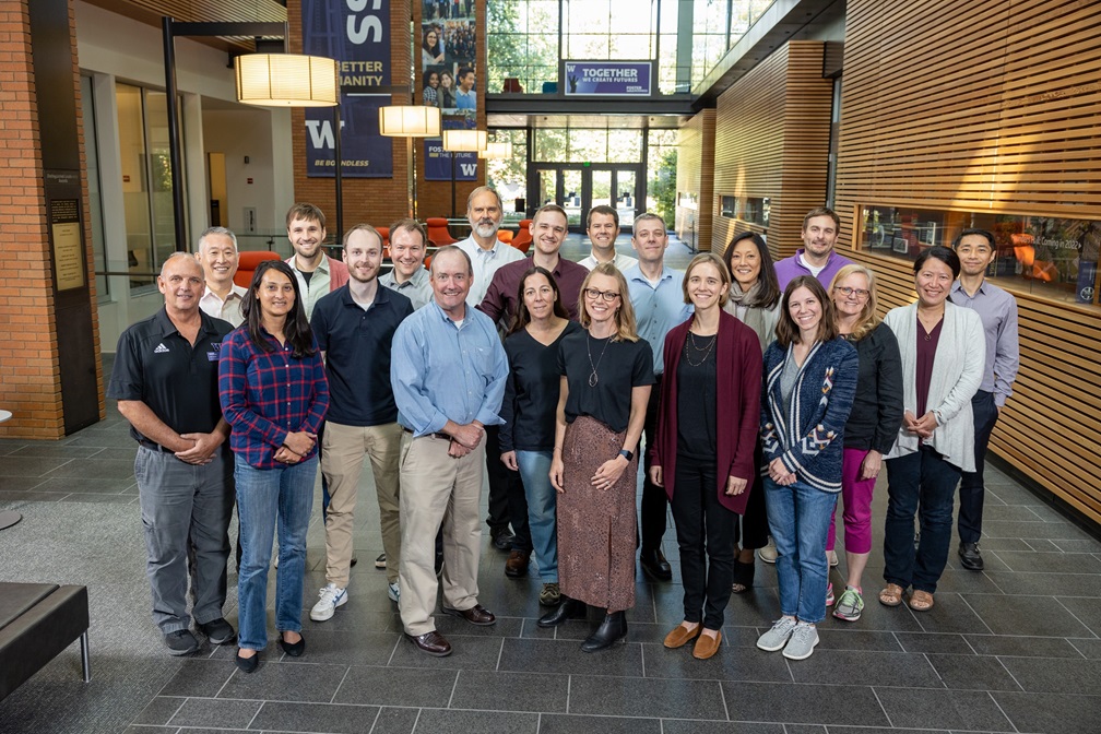 Charles M.C. Lee (back row, first from left) together with fellow faculty members of the Foster School of Business Department of Accounting at their annual gathering in 2022.