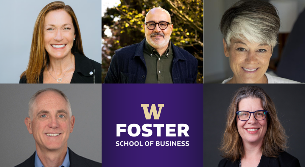 Seattle industry leaders and new affiliate faculty members—Michael Megalli, Etienne Patout, Jenne Pierce, Betsy Sperry, and Kelly Breslyn Wright