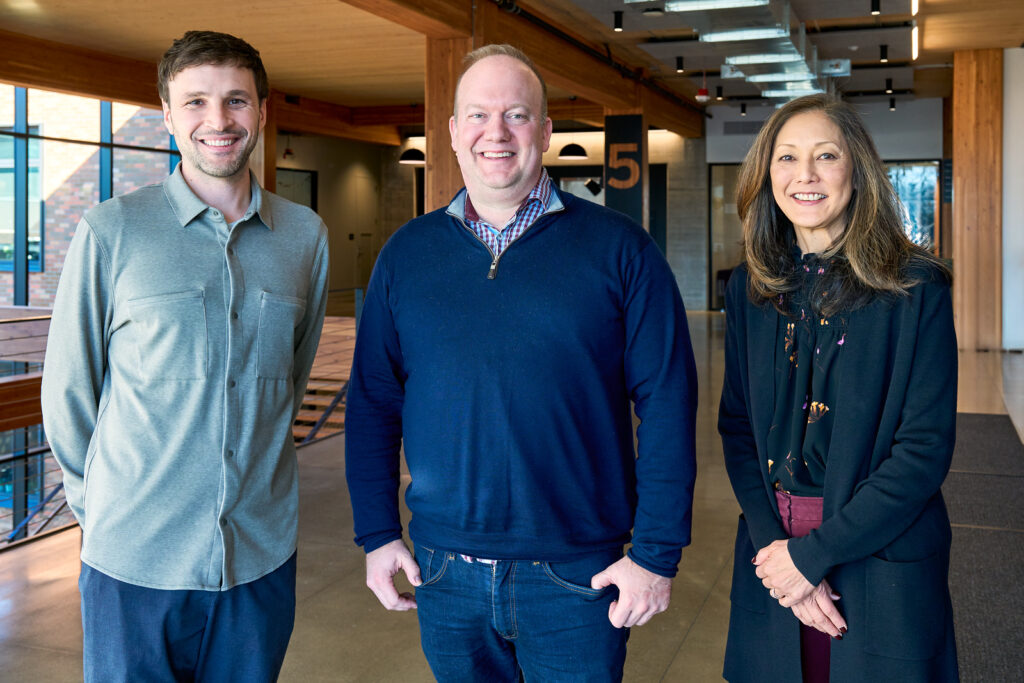 Darren Bernard, Ross Linderman, and Dawn Matsumoto at the University of Washington