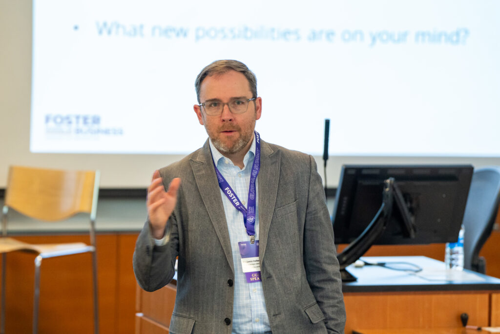Professor Benjamin Hallen spoke to his study at Foster's recent AI summit.,