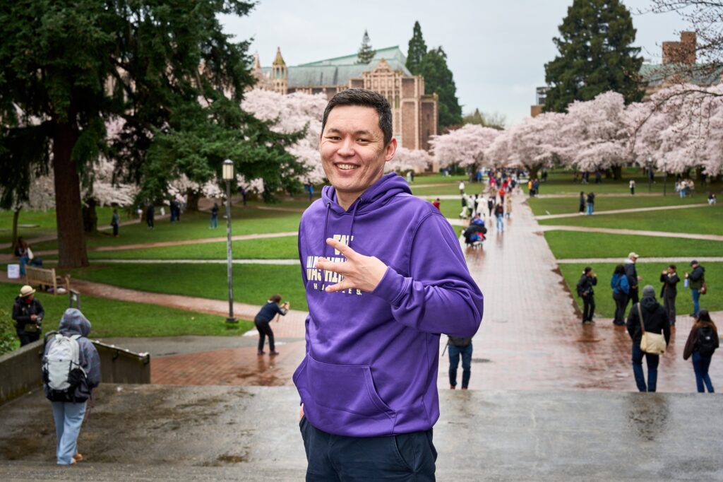 Chingiz Torobekov, University of Washington cherry blossoms