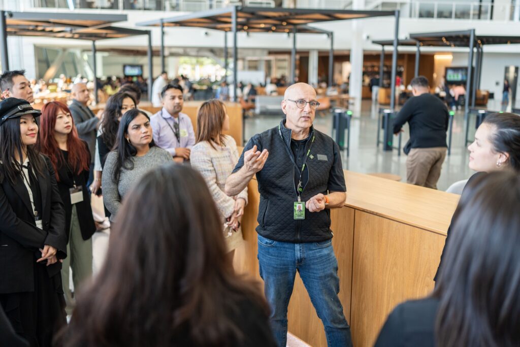 Foster School of Business students tour NVIDIA in the Bay Area.